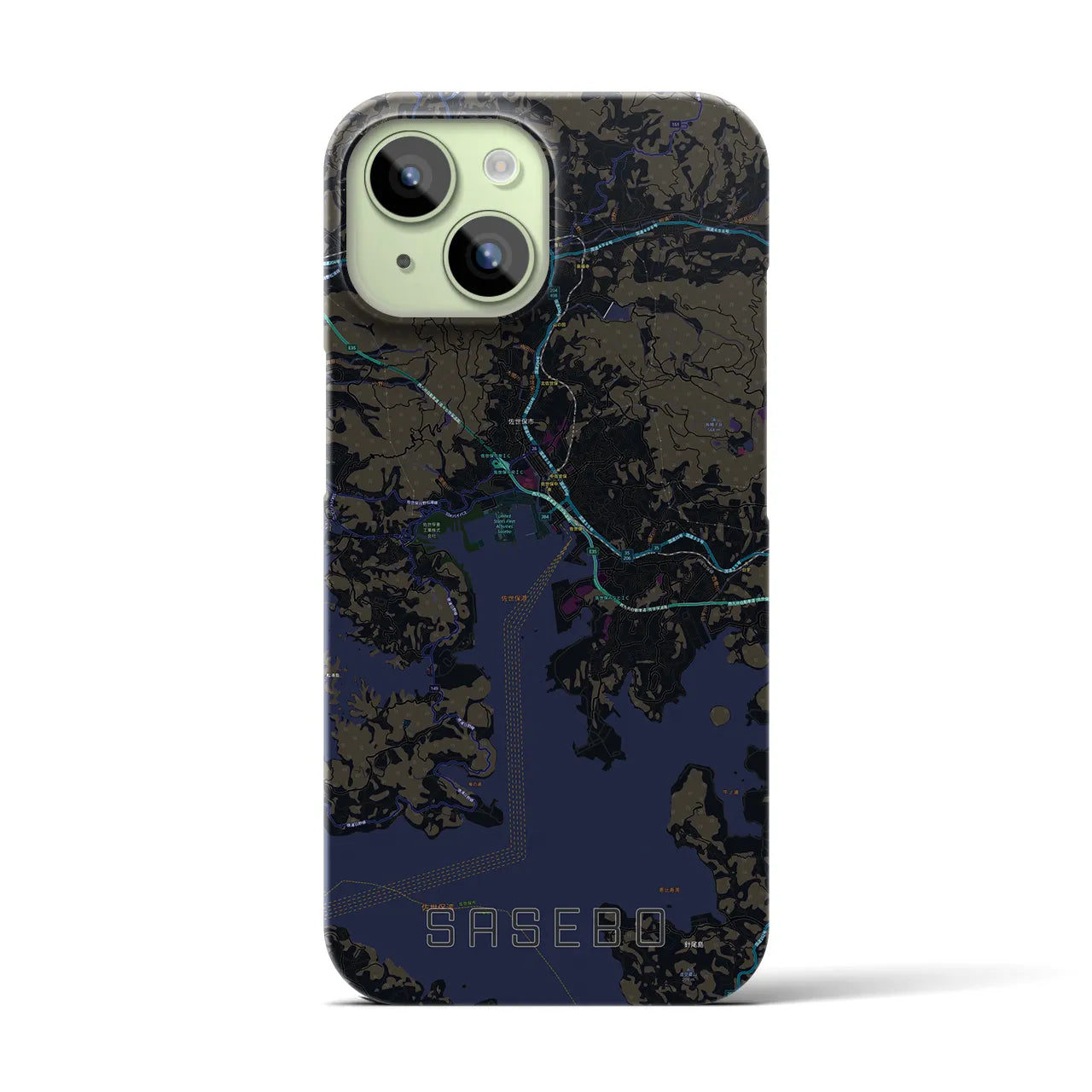 【佐世保(長崎県)】地図柄iPhoneケース(バックカバータイプ)