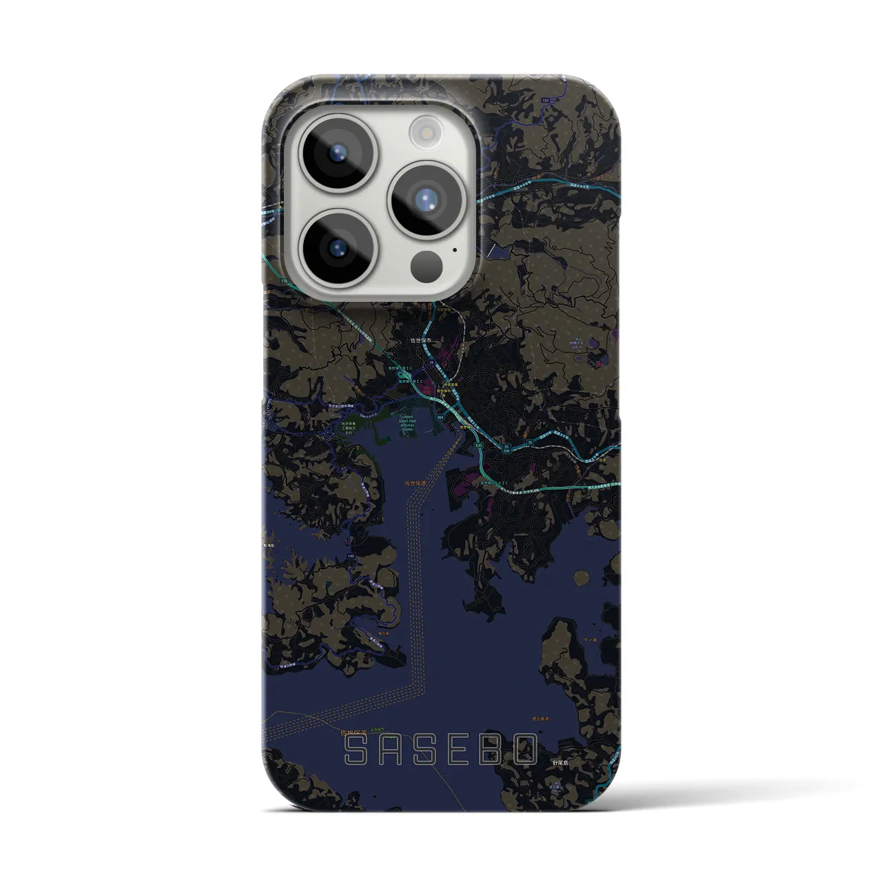 【佐世保(長崎県)】地図柄iPhoneケース(バックカバータイプ)