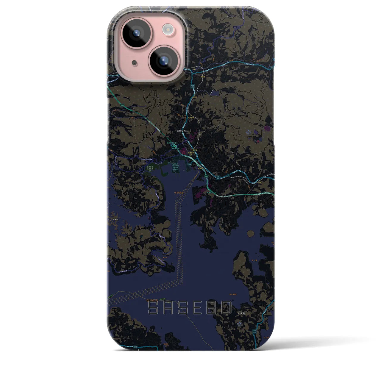 【佐世保(長崎県)】地図柄iPhoneケース(バックカバータイプ)