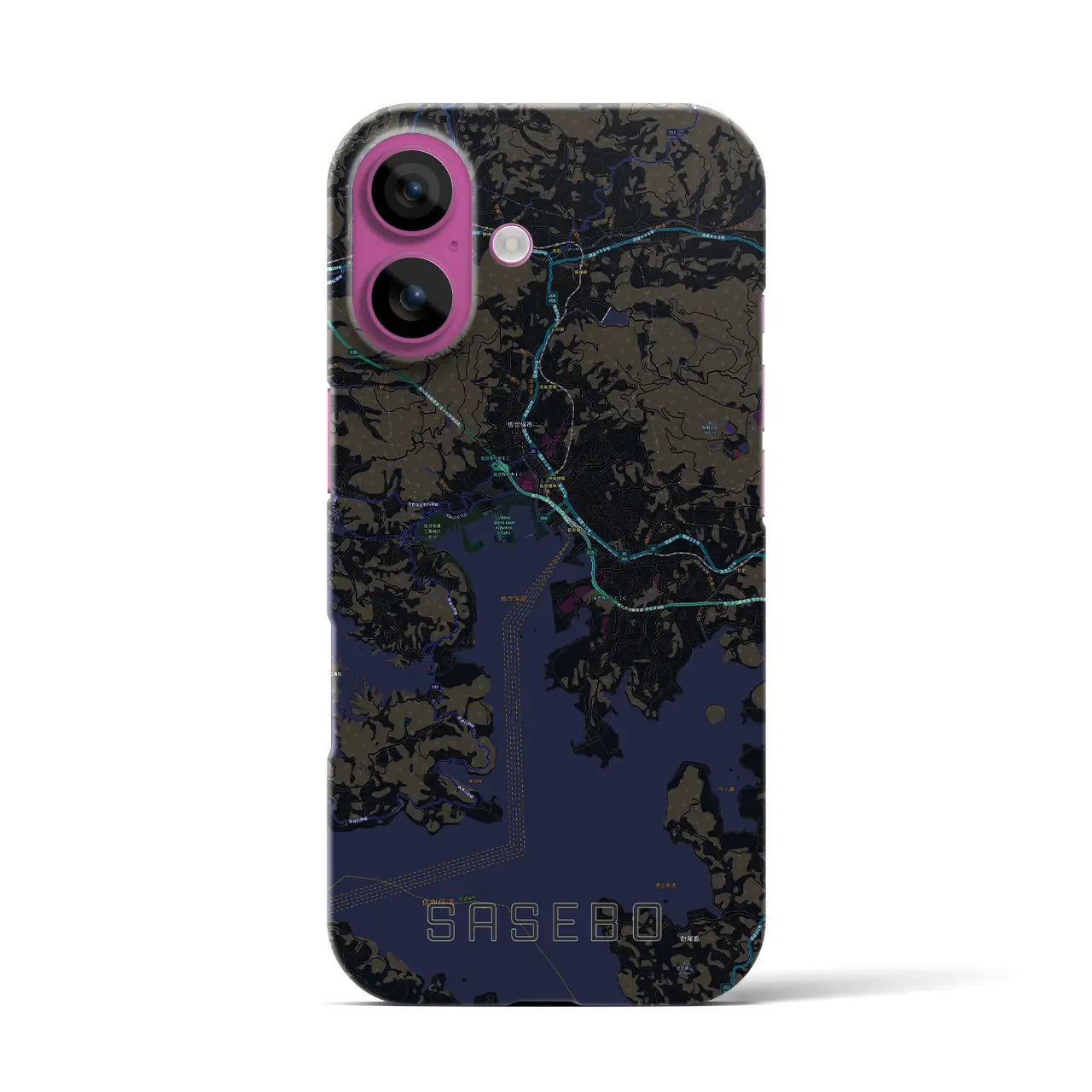 【佐世保(長崎県)】地図柄iPhoneケース(バックカバータイプ)