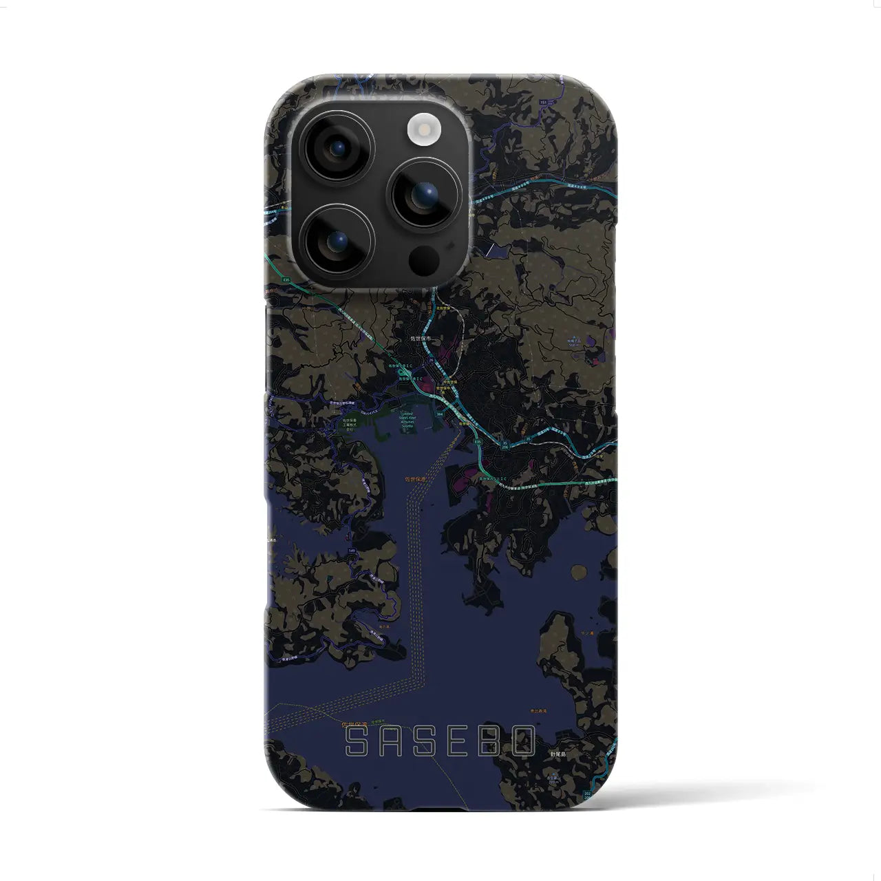 【佐世保(長崎県)】地図柄iPhoneケース(バックカバータイプ)