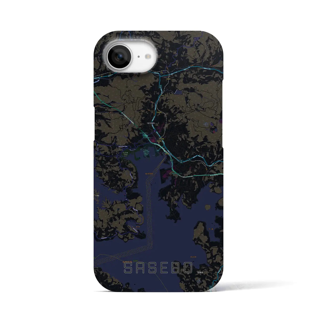 【佐世保(長崎県)】地図柄iPhoneケース(バックカバータイプ)