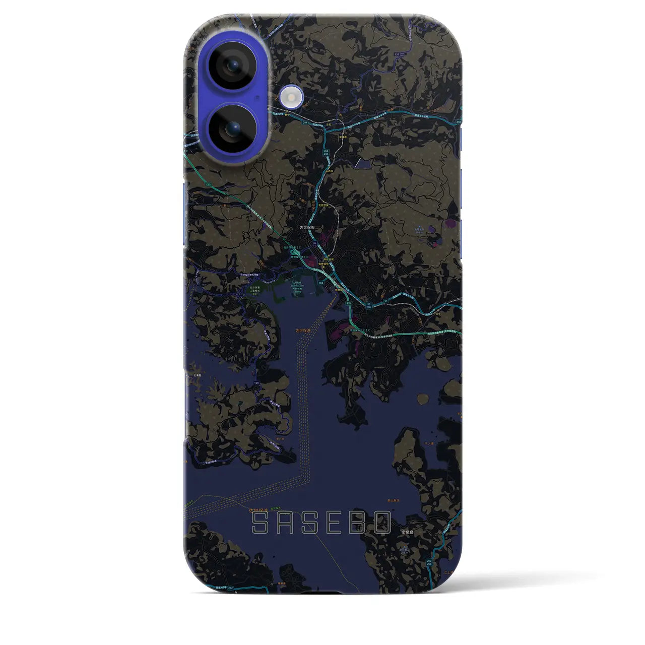 【佐世保(長崎県)】地図柄iPhoneケース(バックカバータイプ)