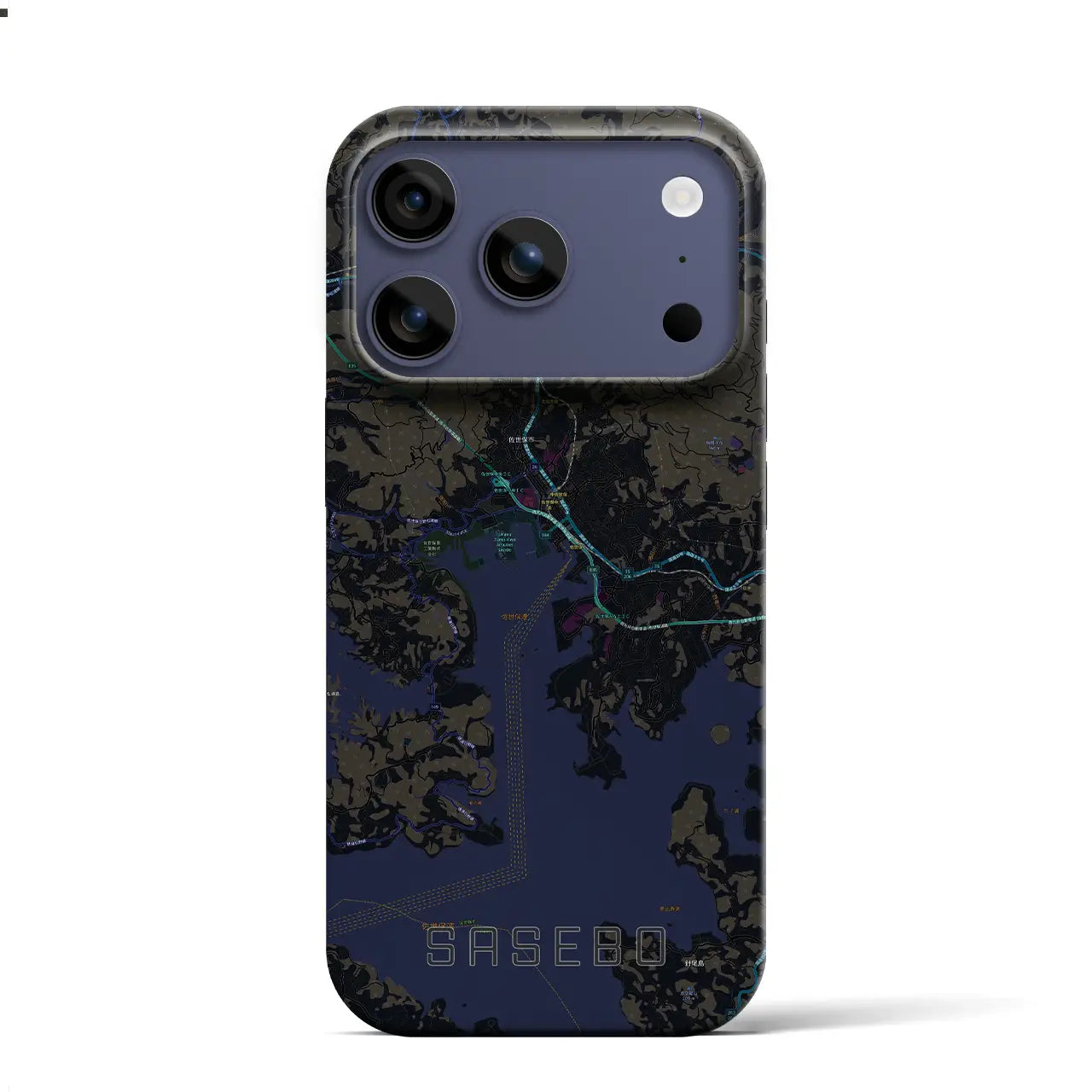 【佐世保(長崎県)】地図柄iPhoneケース(バックカバータイプ)