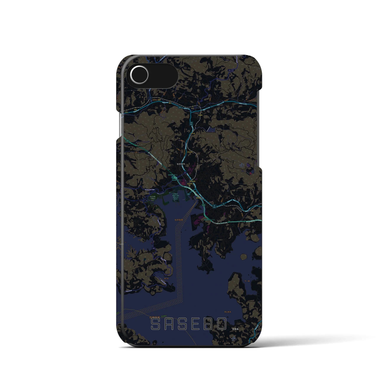 【佐世保(長崎県)】地図柄iPhoneケース(バックカバータイプ)