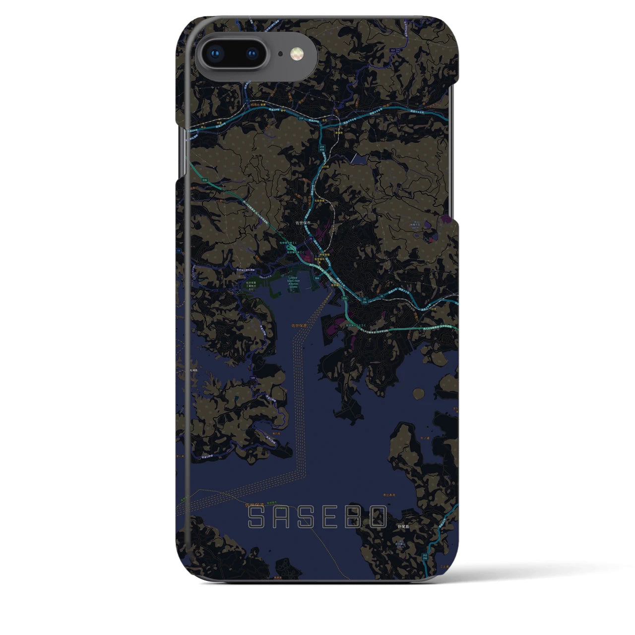 【佐世保(長崎県)】地図柄iPhoneケース(バックカバータイプ)