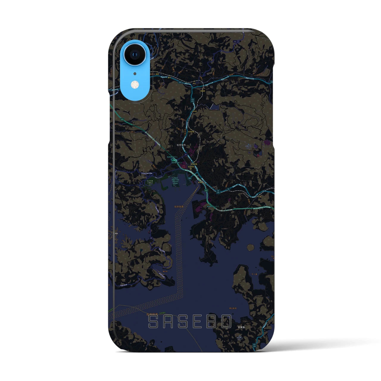 【佐世保(長崎県)】地図柄iPhoneケース(バックカバータイプ)