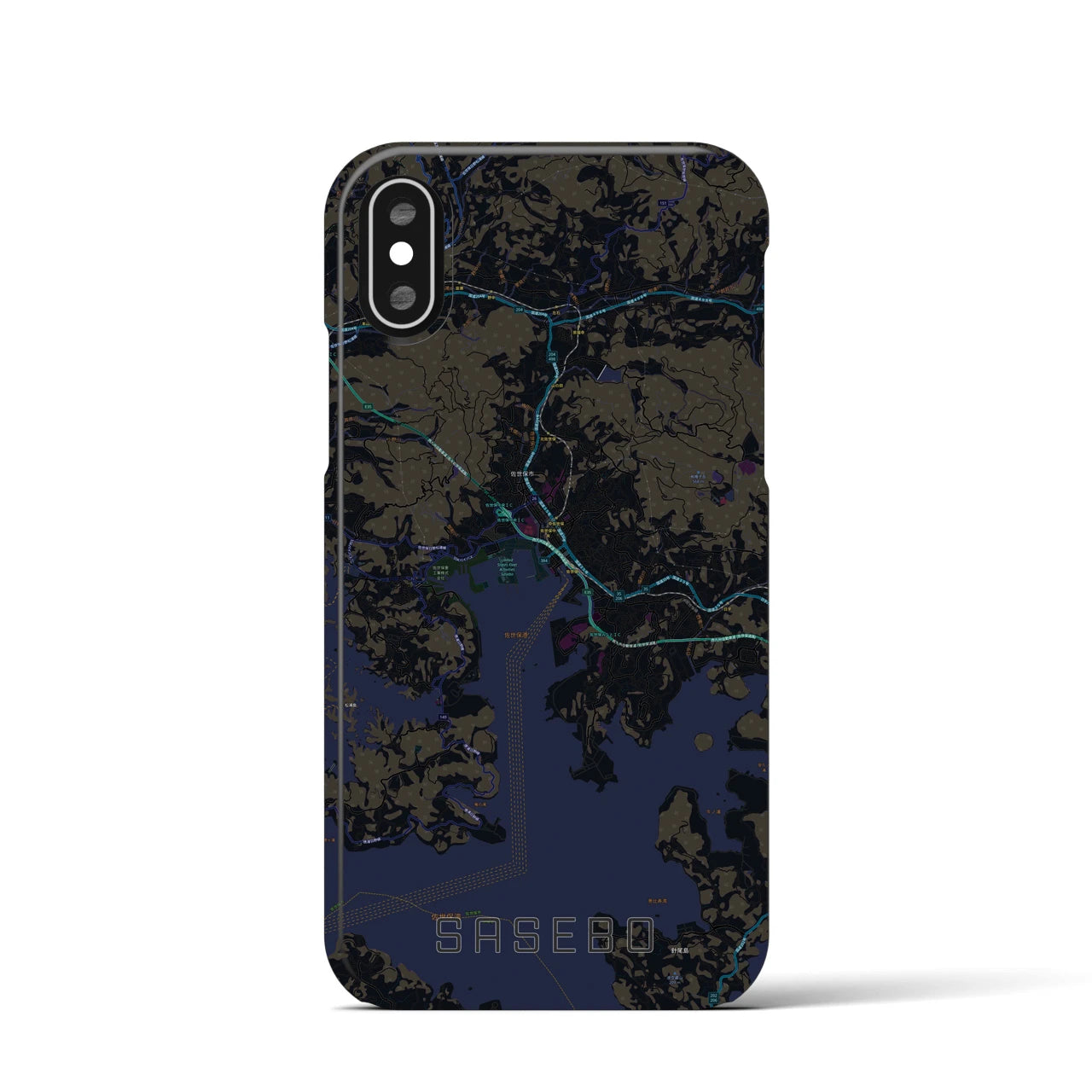 【佐世保(長崎県)】地図柄iPhoneケース(バックカバータイプ)