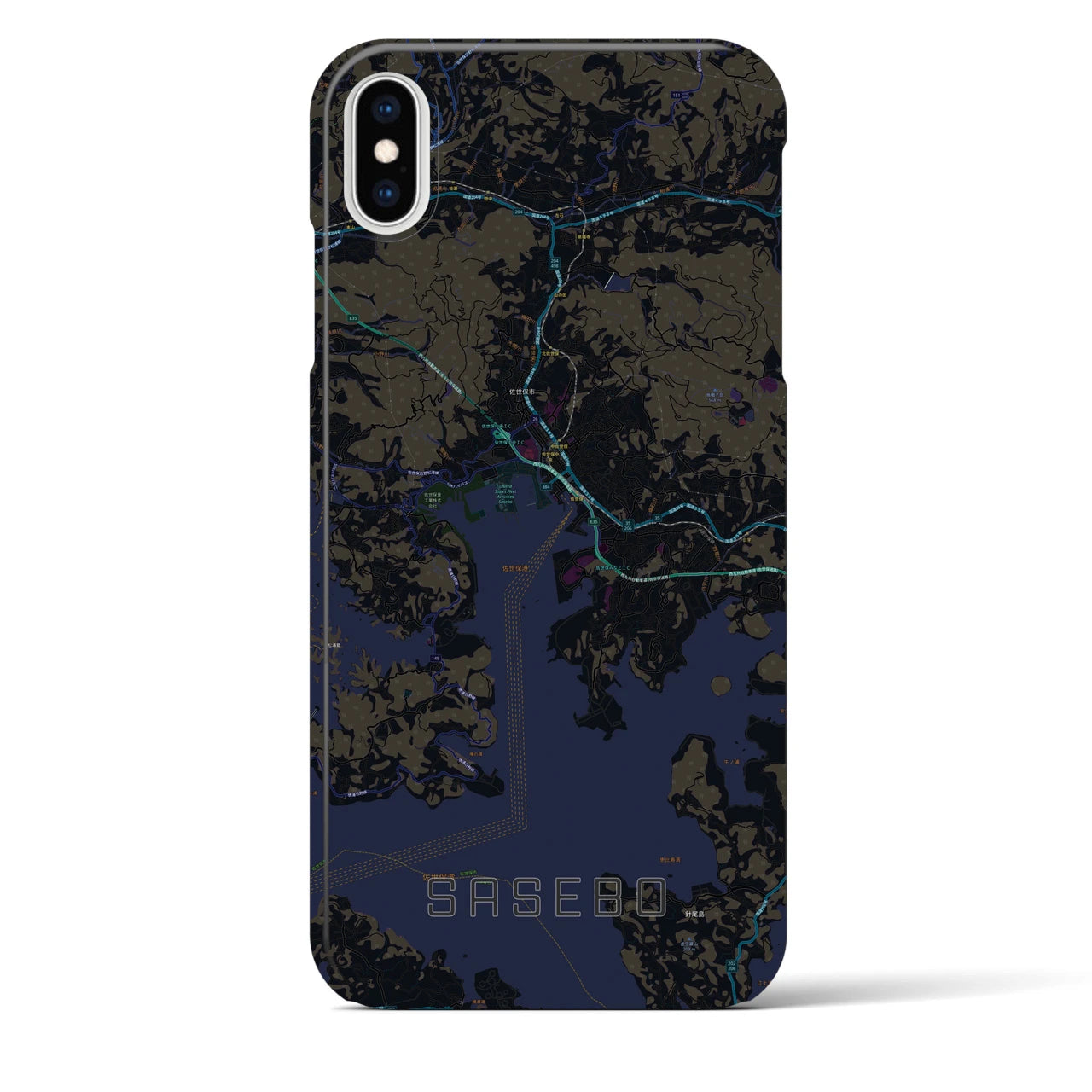 【佐世保(長崎県)】地図柄iPhoneケース(バックカバータイプ)