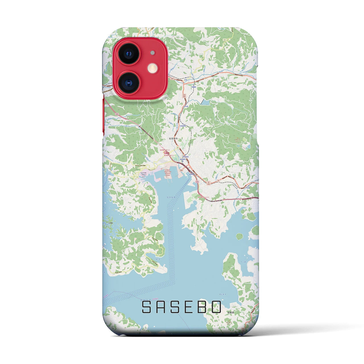 【佐世保(長崎県)】地図柄iPhoneケース(バックカバータイプ)