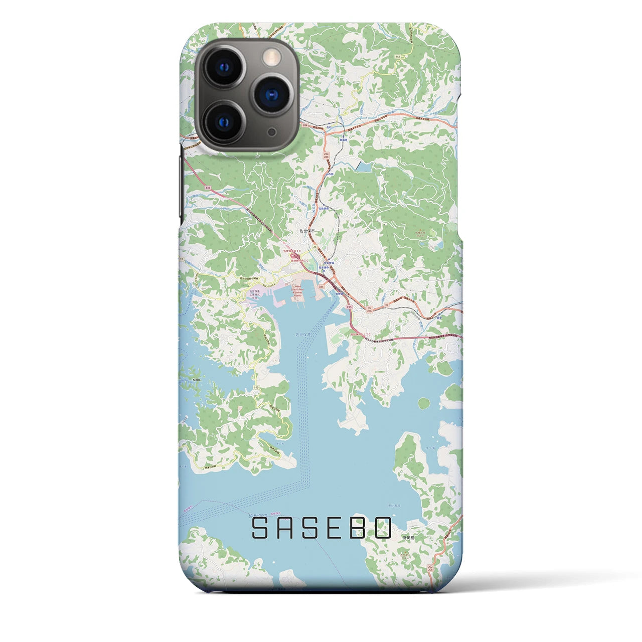 【佐世保(長崎県)】地図柄iPhoneケース(バックカバータイプ)