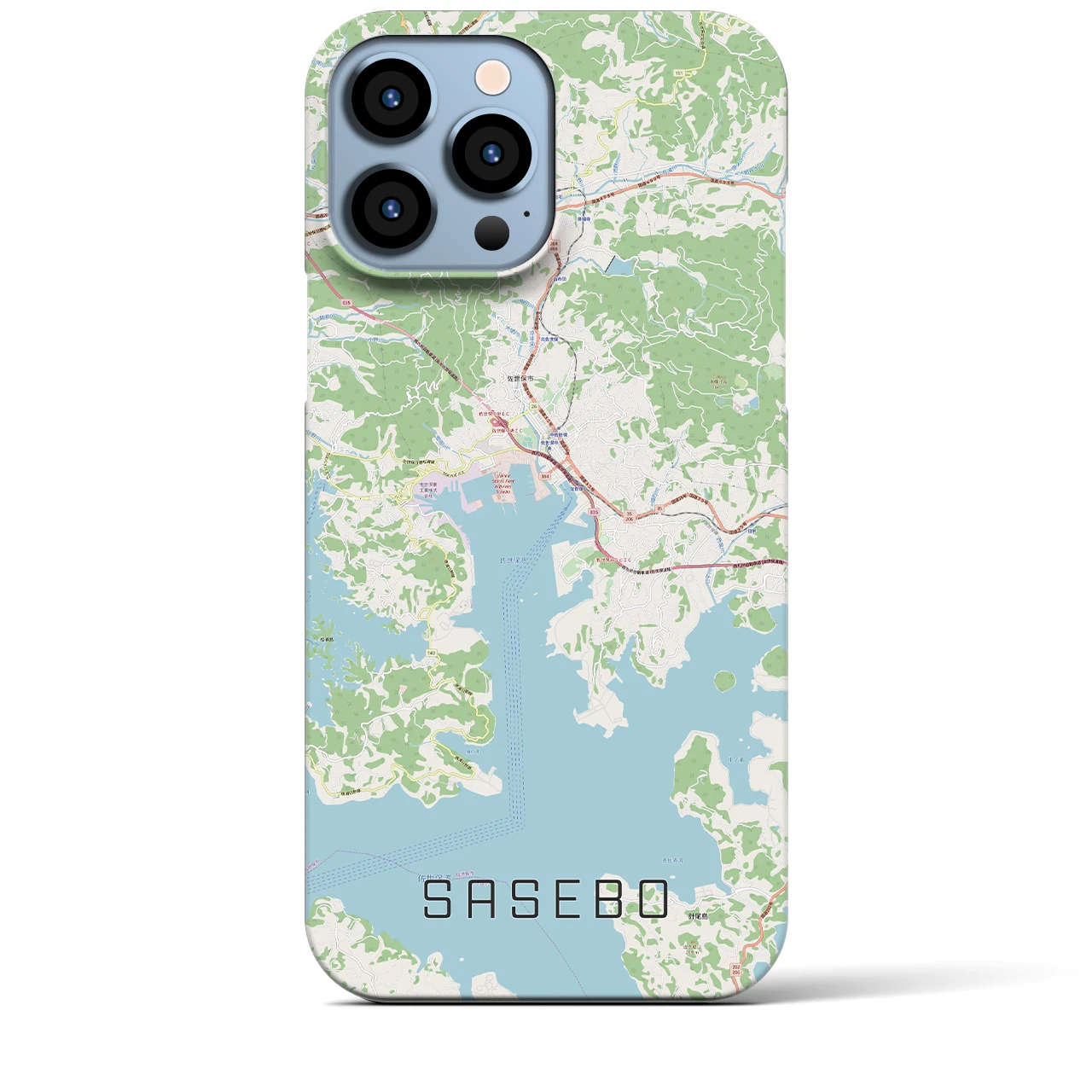 【佐世保(長崎県)】地図柄iPhoneケース(バックカバータイプ)
