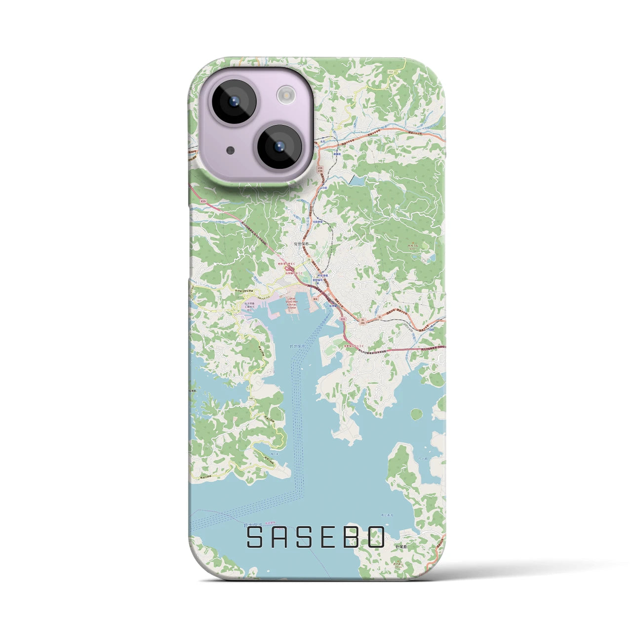【佐世保(長崎県)】地図柄iPhoneケース(バックカバータイプ)