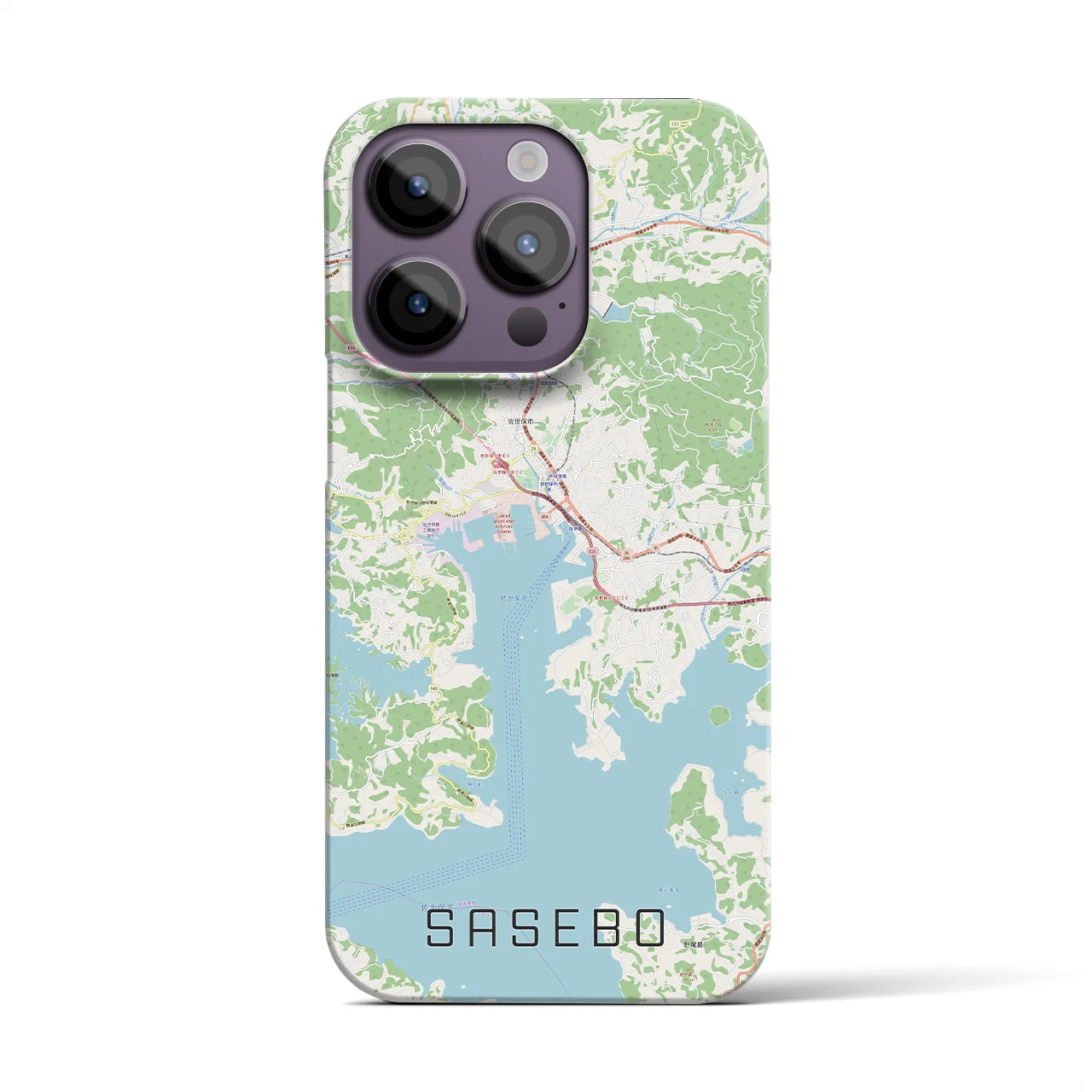 【佐世保(長崎県)】地図柄iPhoneケース(バックカバータイプ)