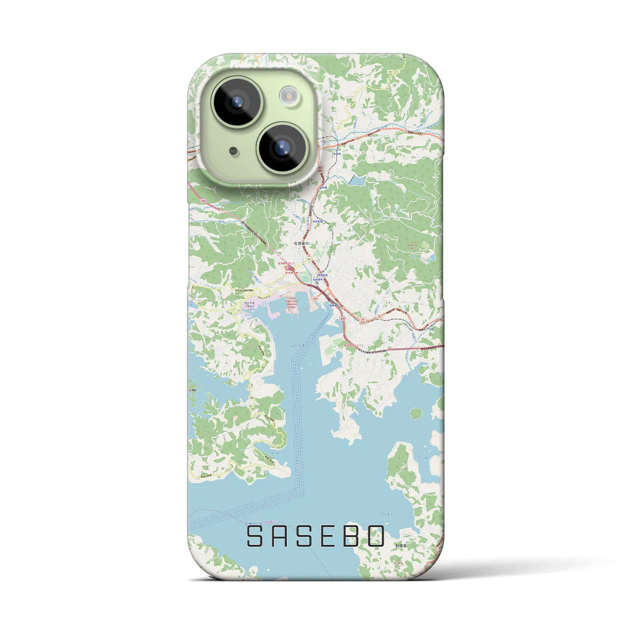 【佐世保(長崎県)】地図柄iPhoneケース(バックカバータイプ)