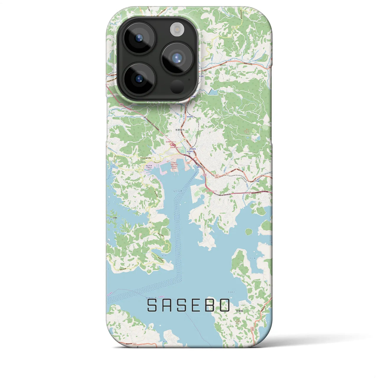 【佐世保(長崎県)】地図柄iPhoneケース(バックカバータイプ)