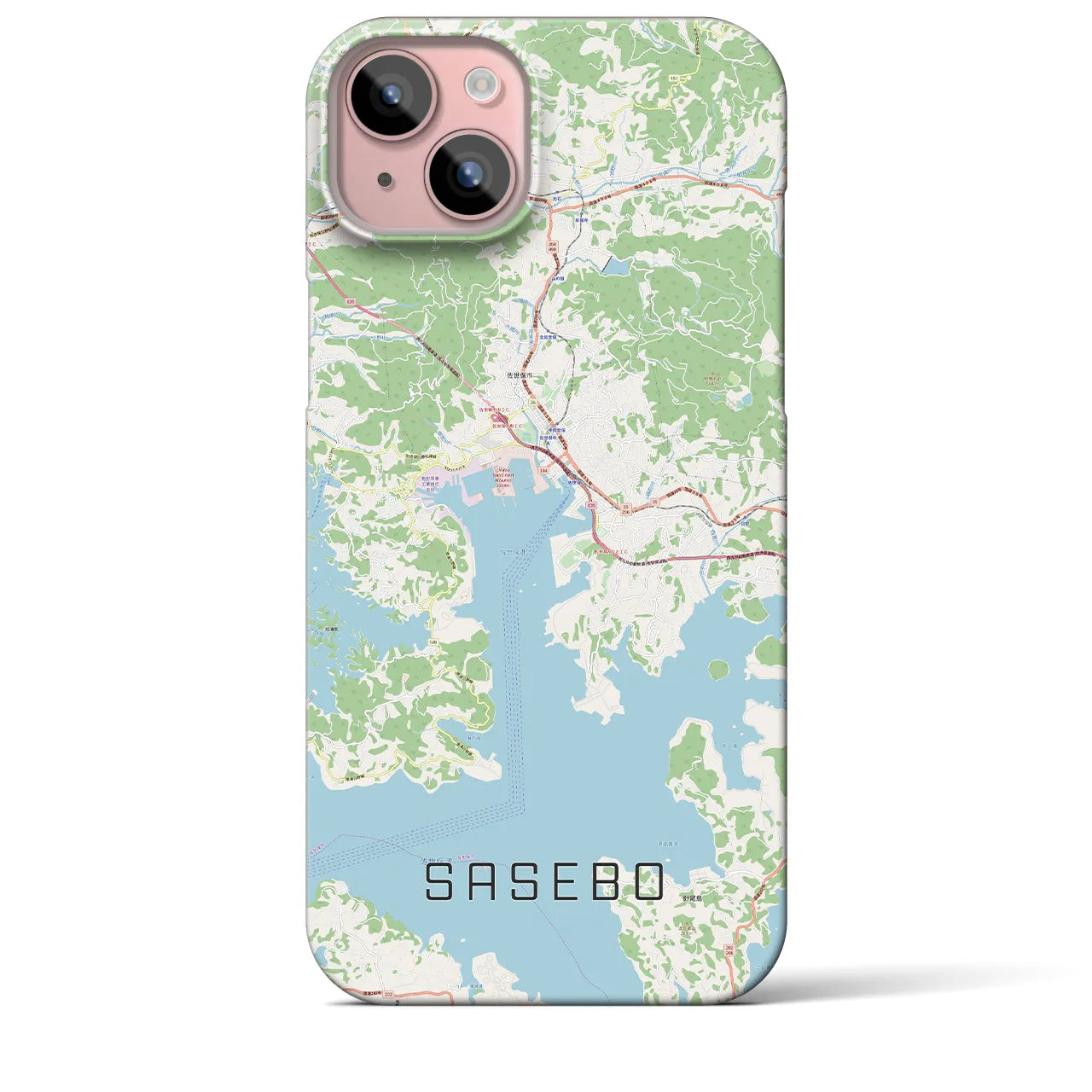 【佐世保(長崎県)】地図柄iPhoneケース(バックカバータイプ)