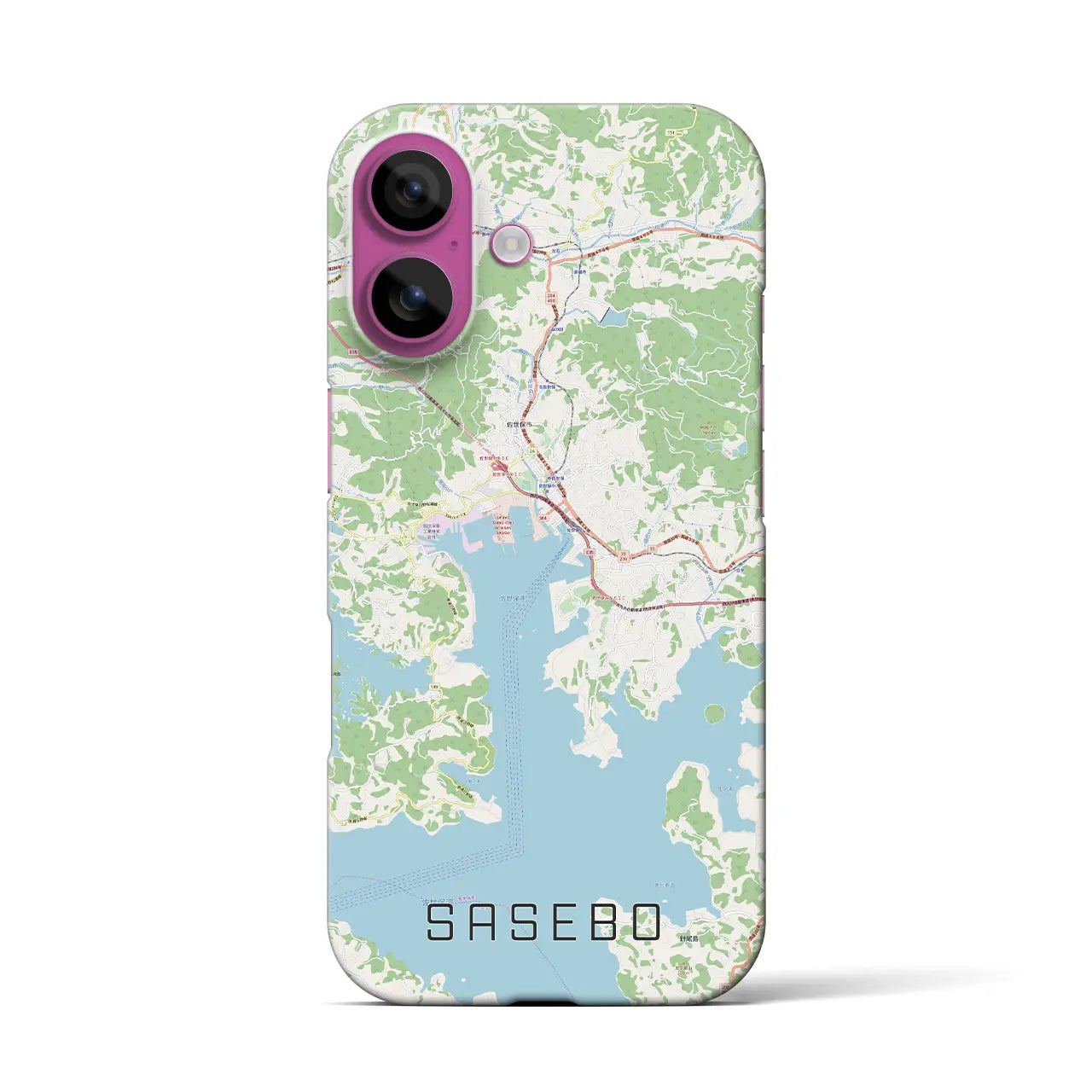 【佐世保(長崎県)】地図柄iPhoneケース(バックカバータイプ)