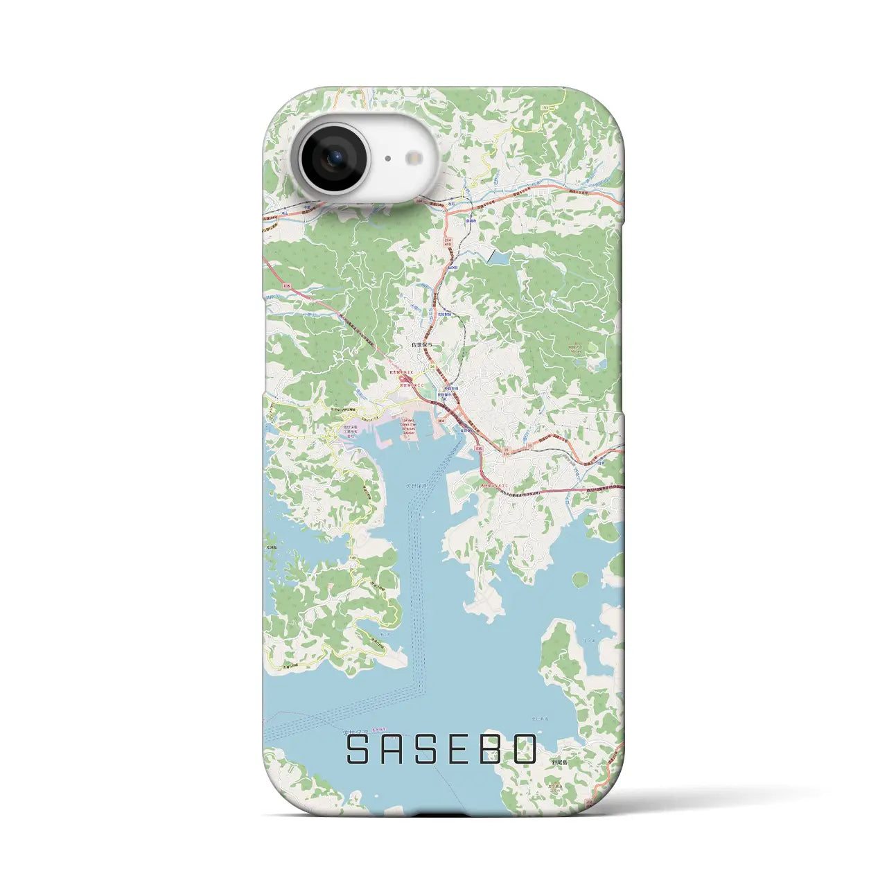 【佐世保(長崎県)】地図柄iPhoneケース(バックカバータイプ)