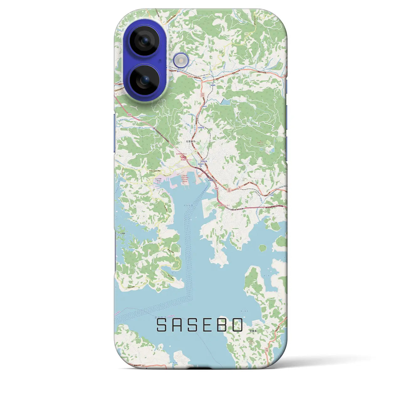 【佐世保(長崎県)】地図柄iPhoneケース(バックカバータイプ)ナチュラル・iPhone 16 Pro Max 用