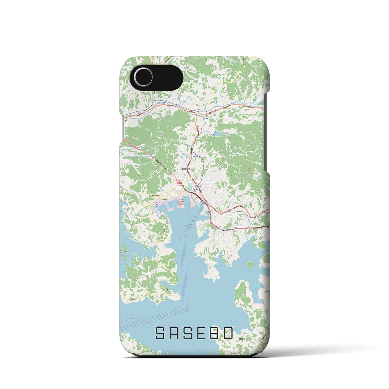 【佐世保(長崎県)】地図柄iPhoneケース(バックカバータイプ)