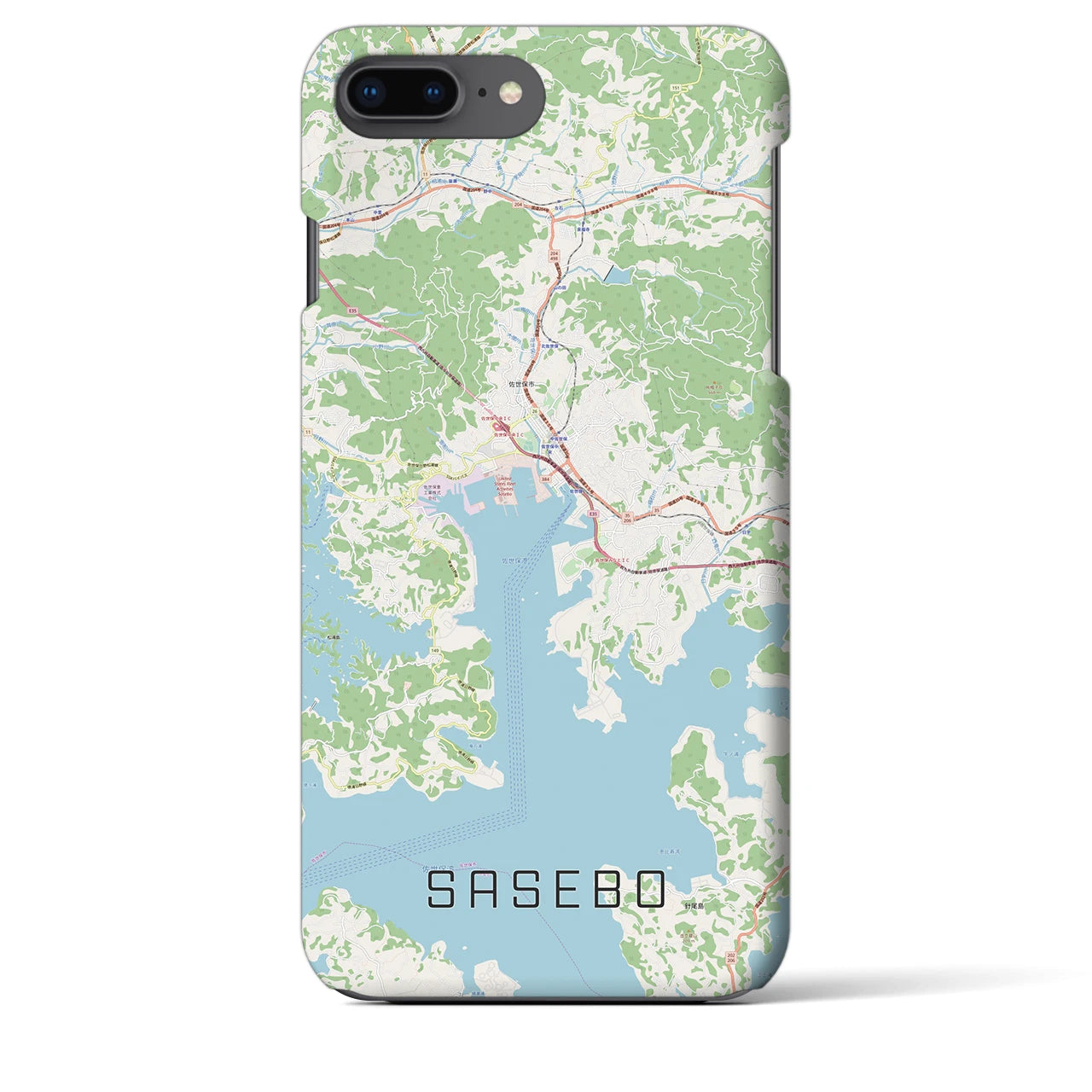 【佐世保(長崎県)】地図柄iPhoneケース(バックカバータイプ)