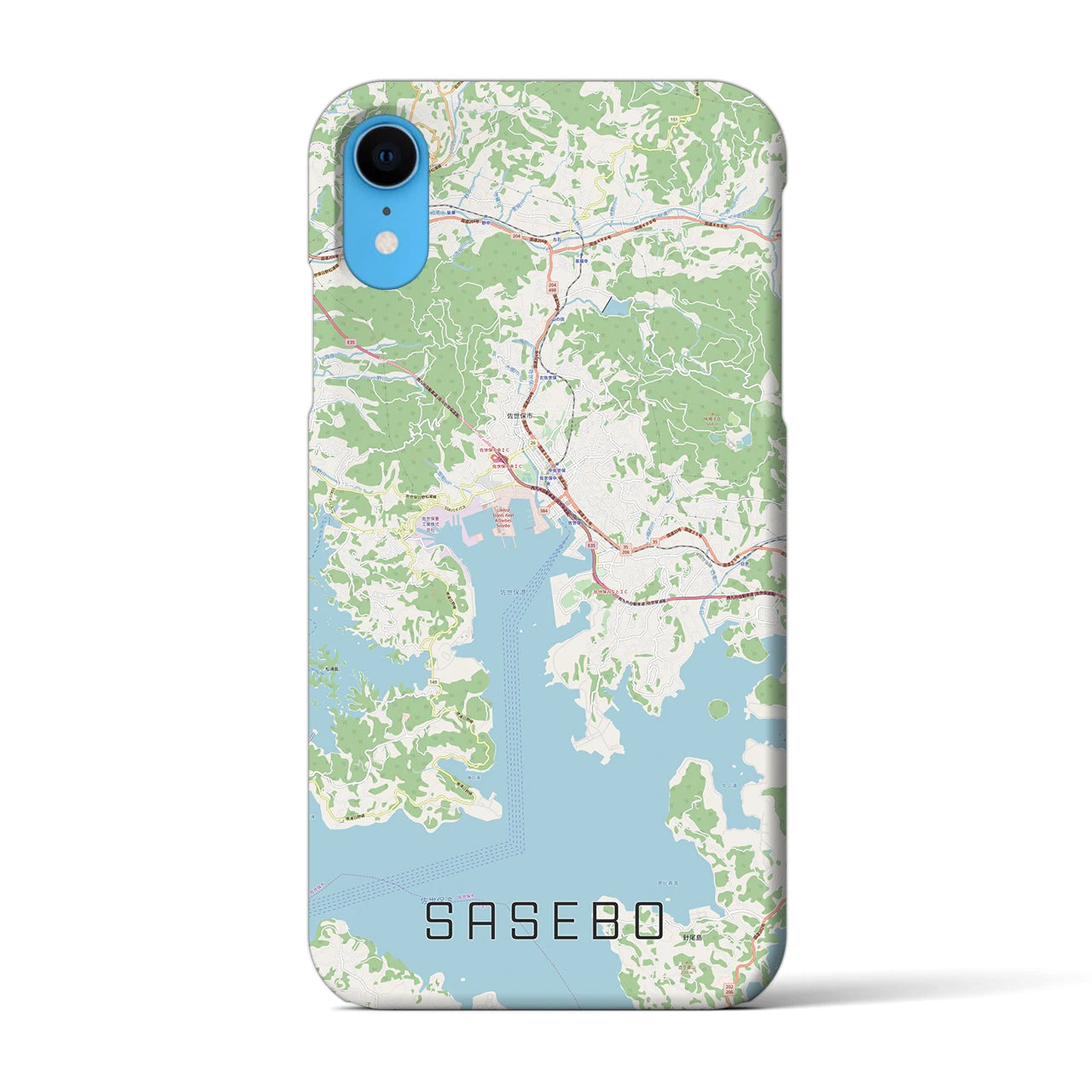 【佐世保(長崎県)】地図柄iPhoneケース(バックカバータイプ)