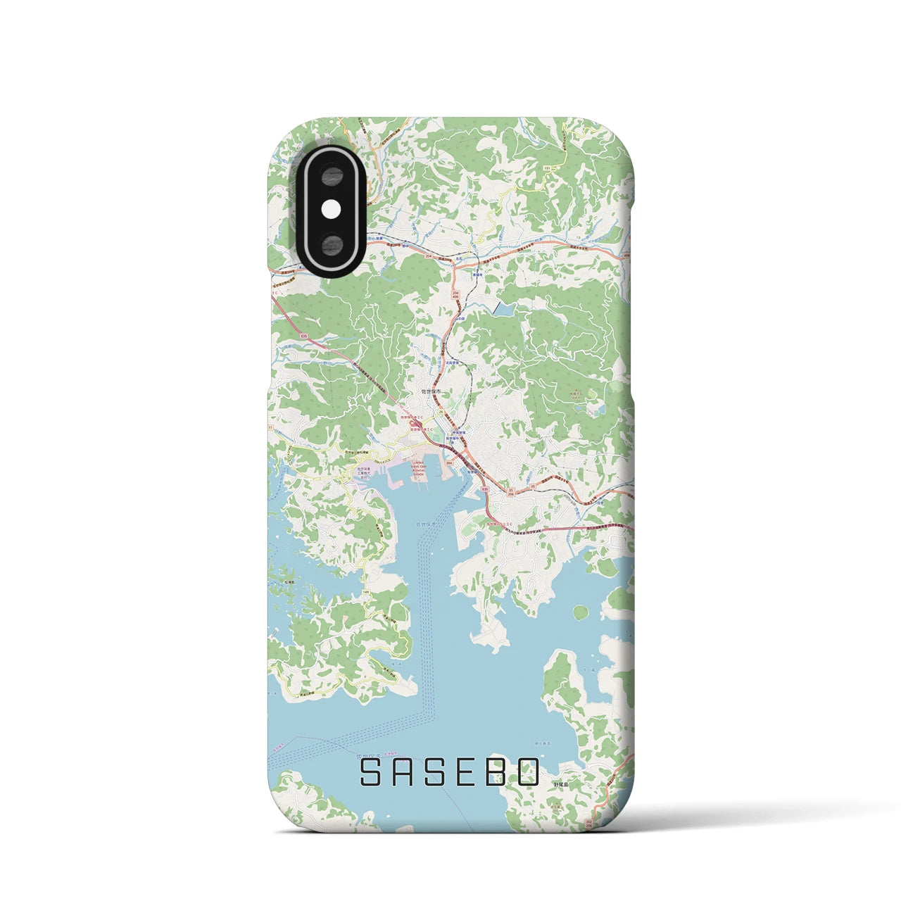 【佐世保(長崎県)】地図柄iPhoneケース(バックカバータイプ)