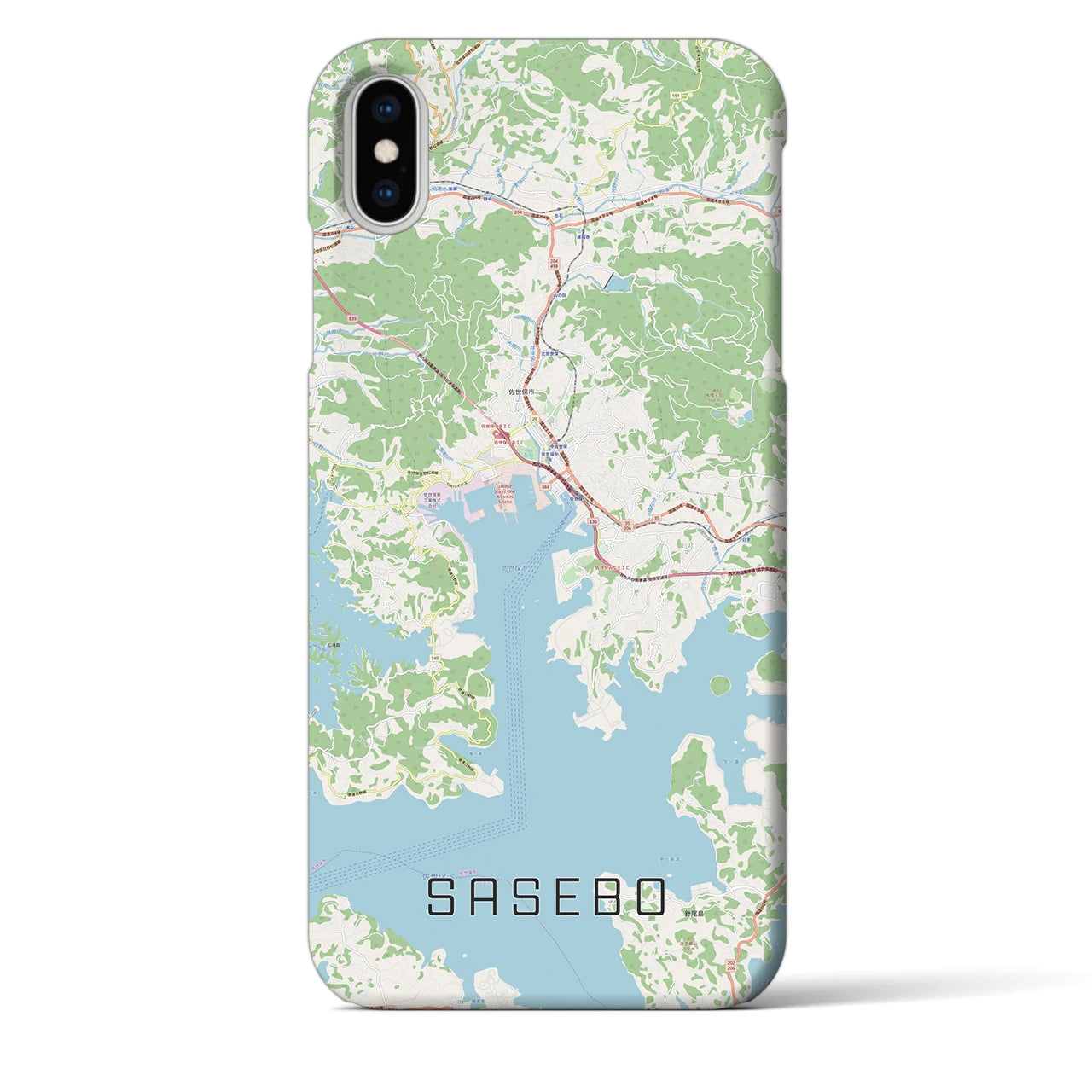 【佐世保(長崎県)】地図柄iPhoneケース(バックカバータイプ)