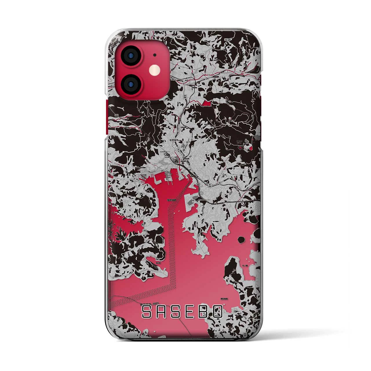 【佐世保(長崎県)】地図柄iPhoneケース(クリアタイプ)