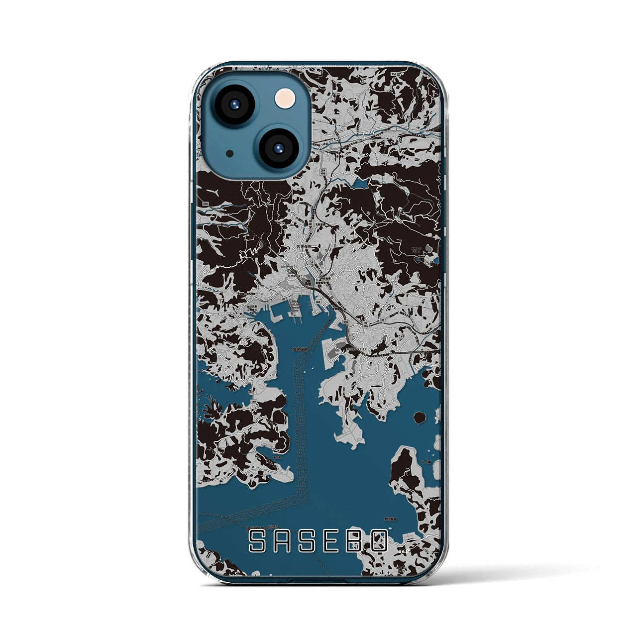 【佐世保(長崎県)】地図柄iPhoneケース(クリアタイプ)