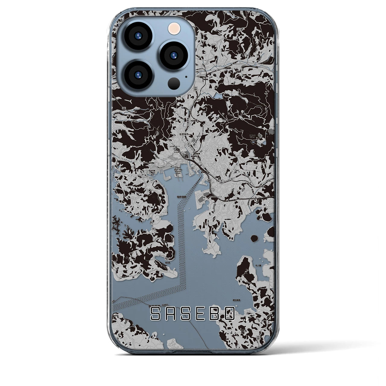 【佐世保(長崎県)】地図柄iPhoneケース(クリアタイプ)