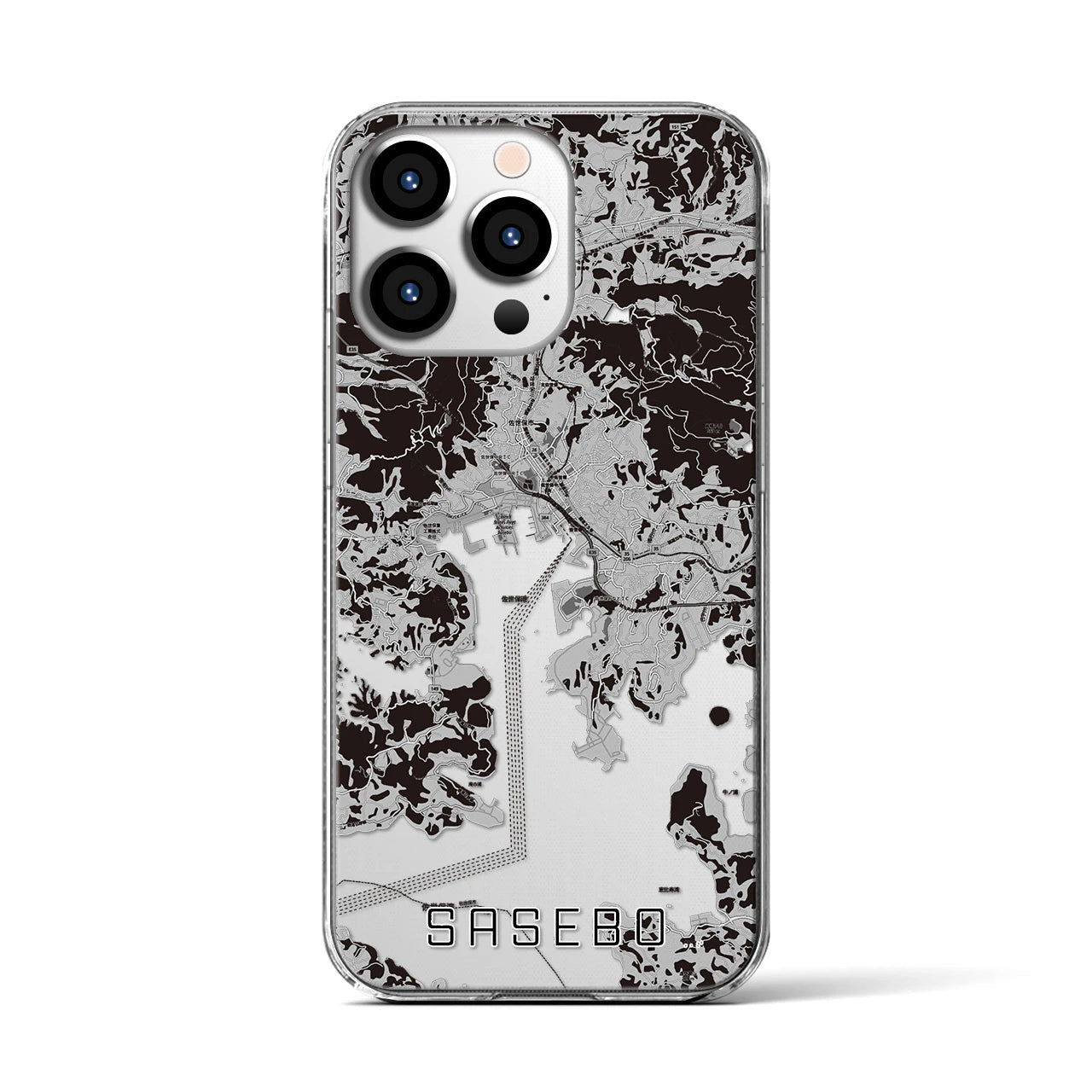 【佐世保(長崎県)】地図柄iPhoneケース(クリアタイプ)