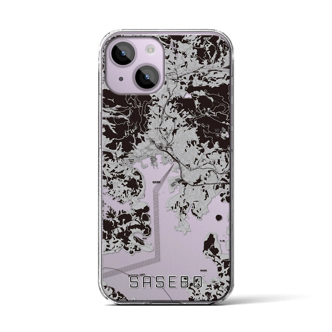 【佐世保(長崎県)】地図柄iPhoneケース(クリアタイプ)