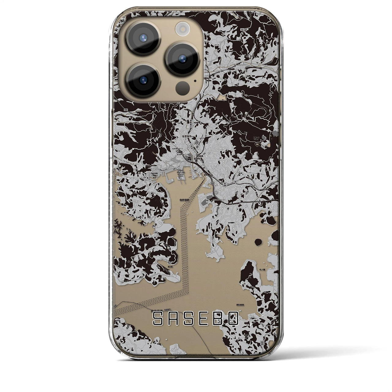 【佐世保(長崎県)】地図柄iPhoneケース(クリアタイプ)