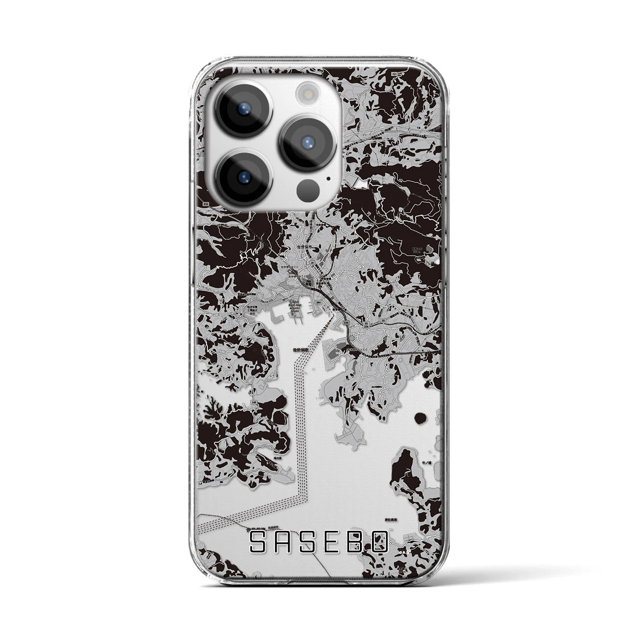 【佐世保(長崎県)】地図柄iPhoneケース(クリアタイプ)