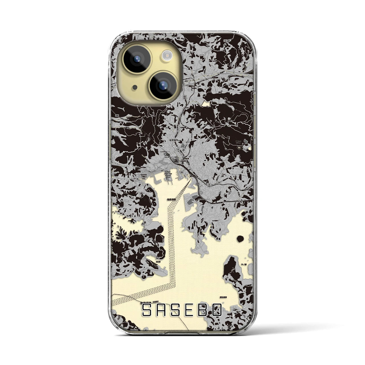 【佐世保(長崎県)】地図柄iPhoneケース(クリアタイプ)