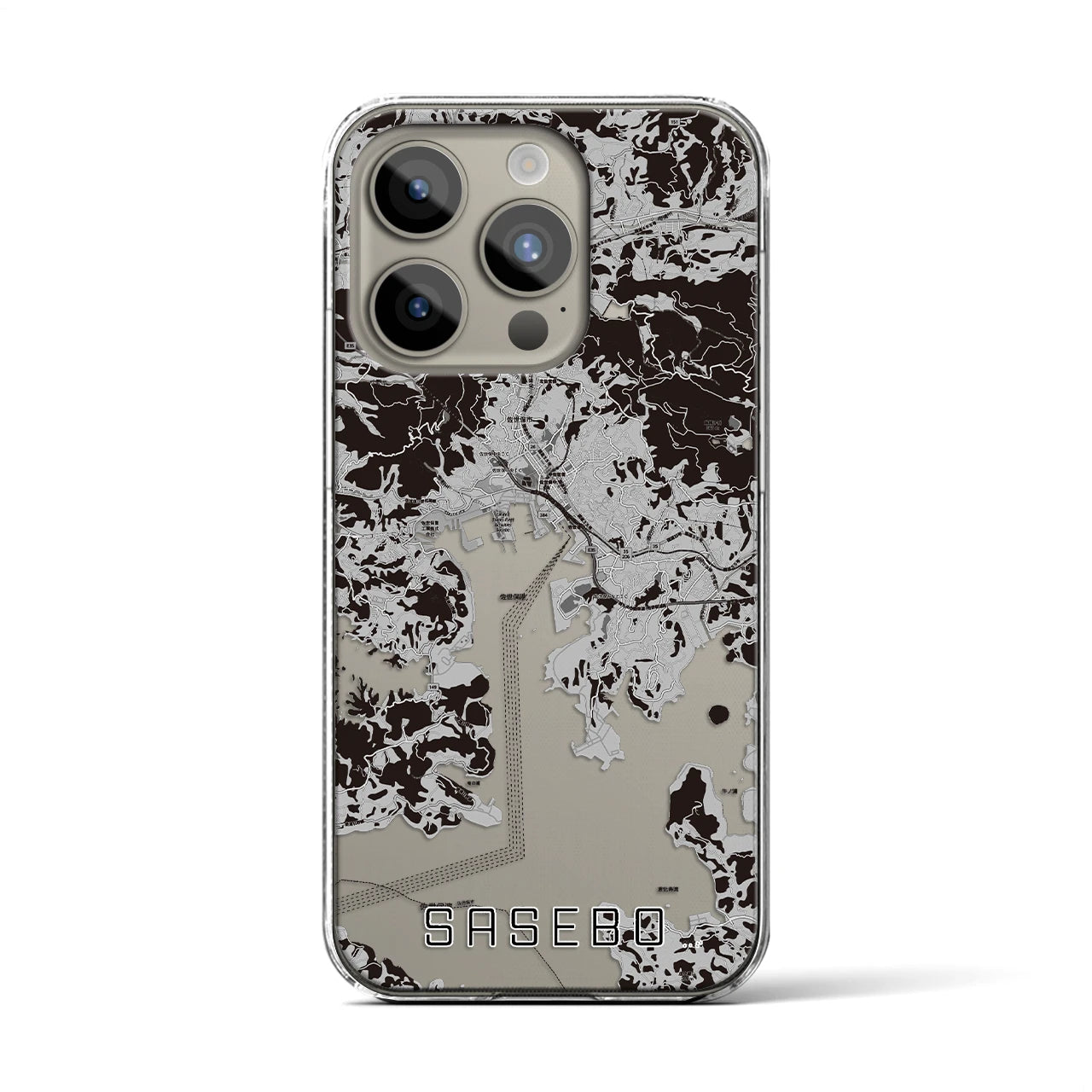 【佐世保(長崎県)】地図柄iPhoneケース(クリアタイプ)