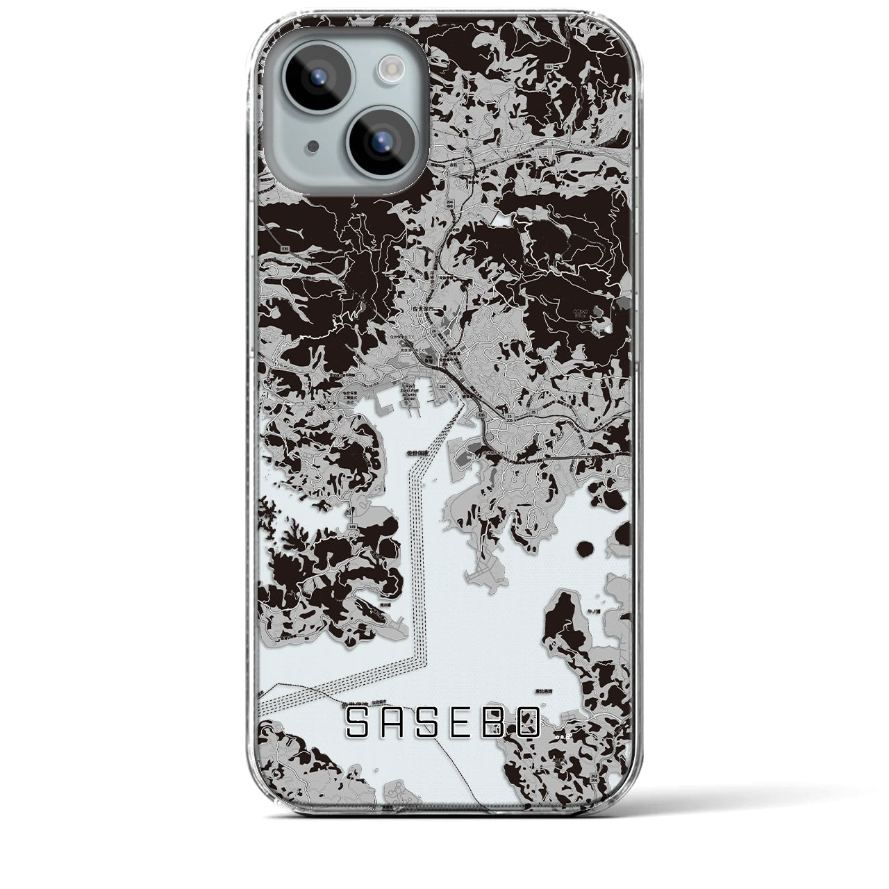 【佐世保(長崎県)】地図柄iPhoneケース(クリアタイプ)