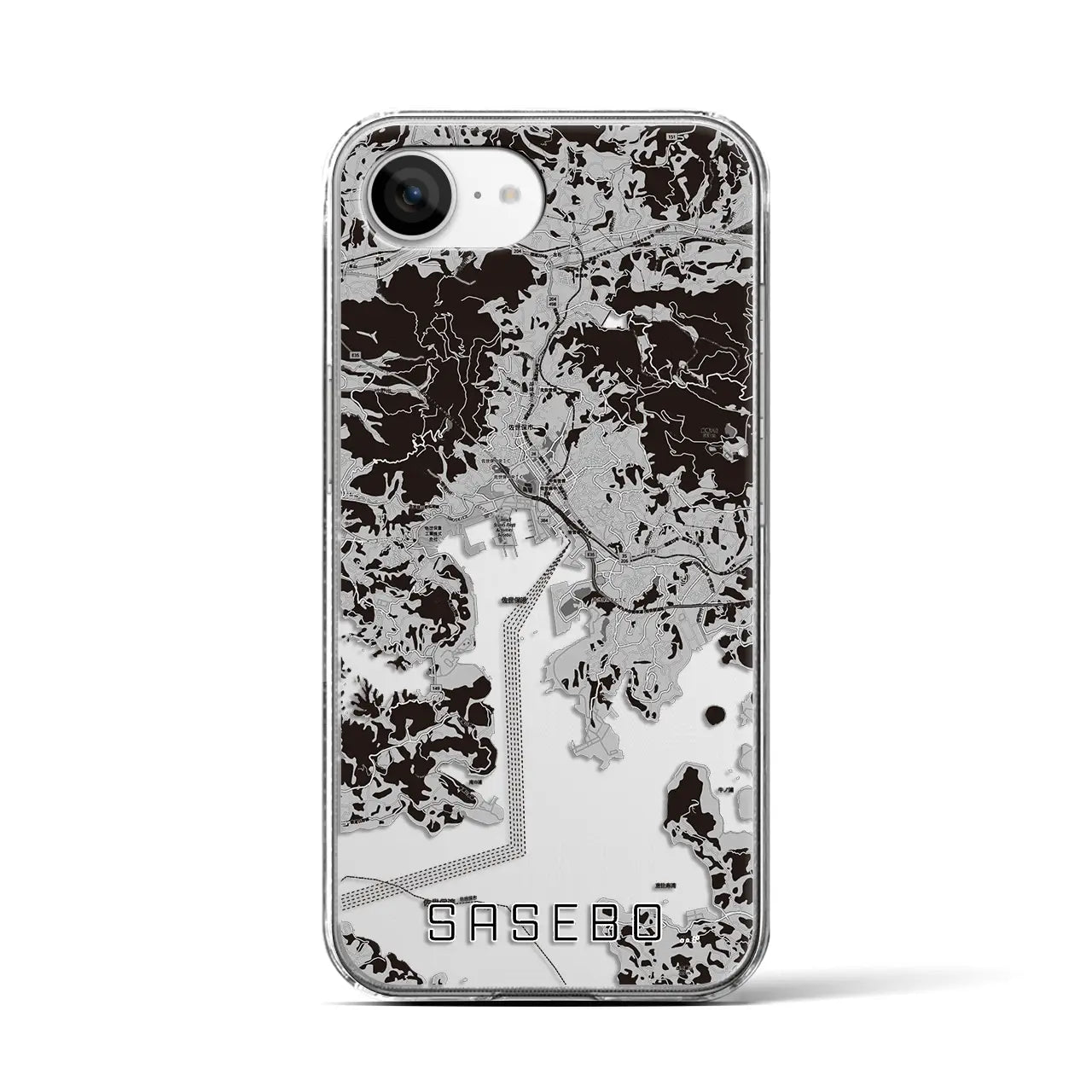 【佐世保(長崎県)】地図柄iPhoneケース(クリアタイプ)