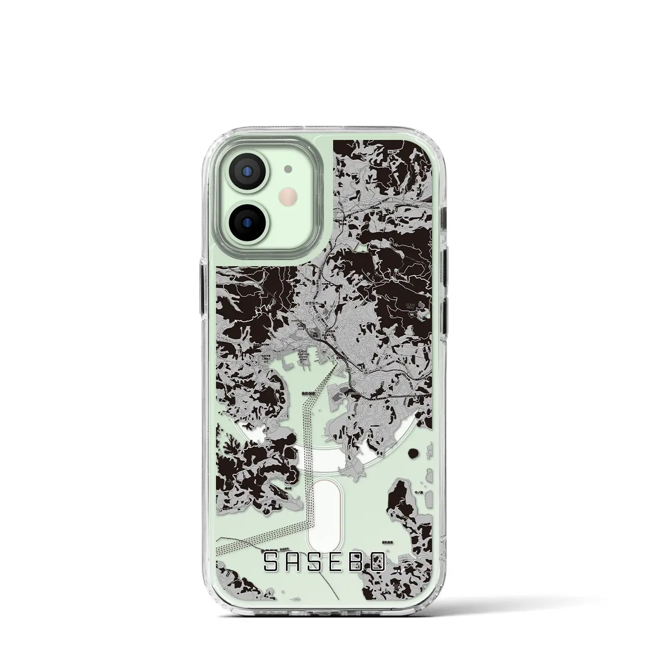 【佐世保(長崎県)】地図柄iPhoneケース(MagSafeタイプ)