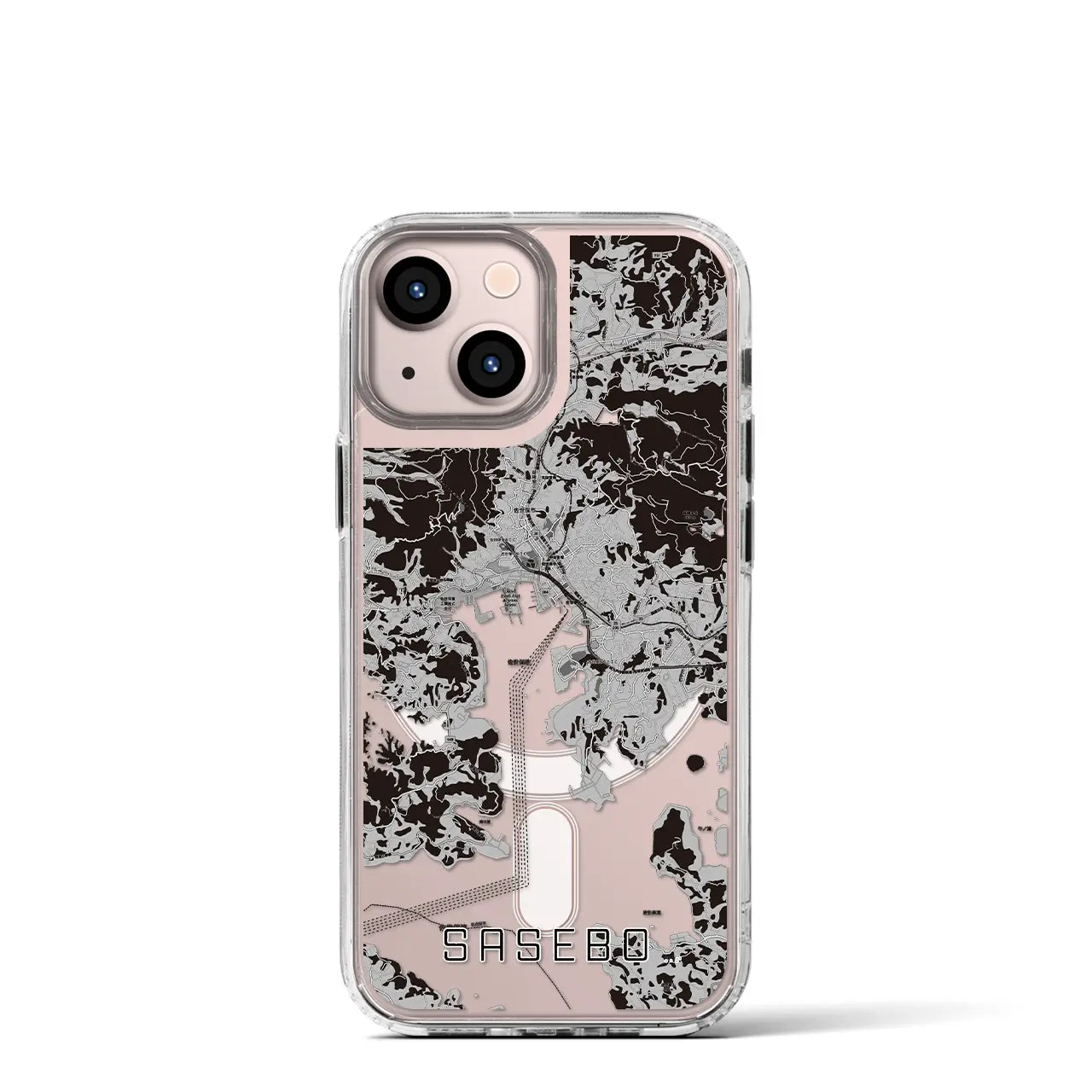 【佐世保(長崎県)】地図柄iPhoneケース(MagSafeタイプ)