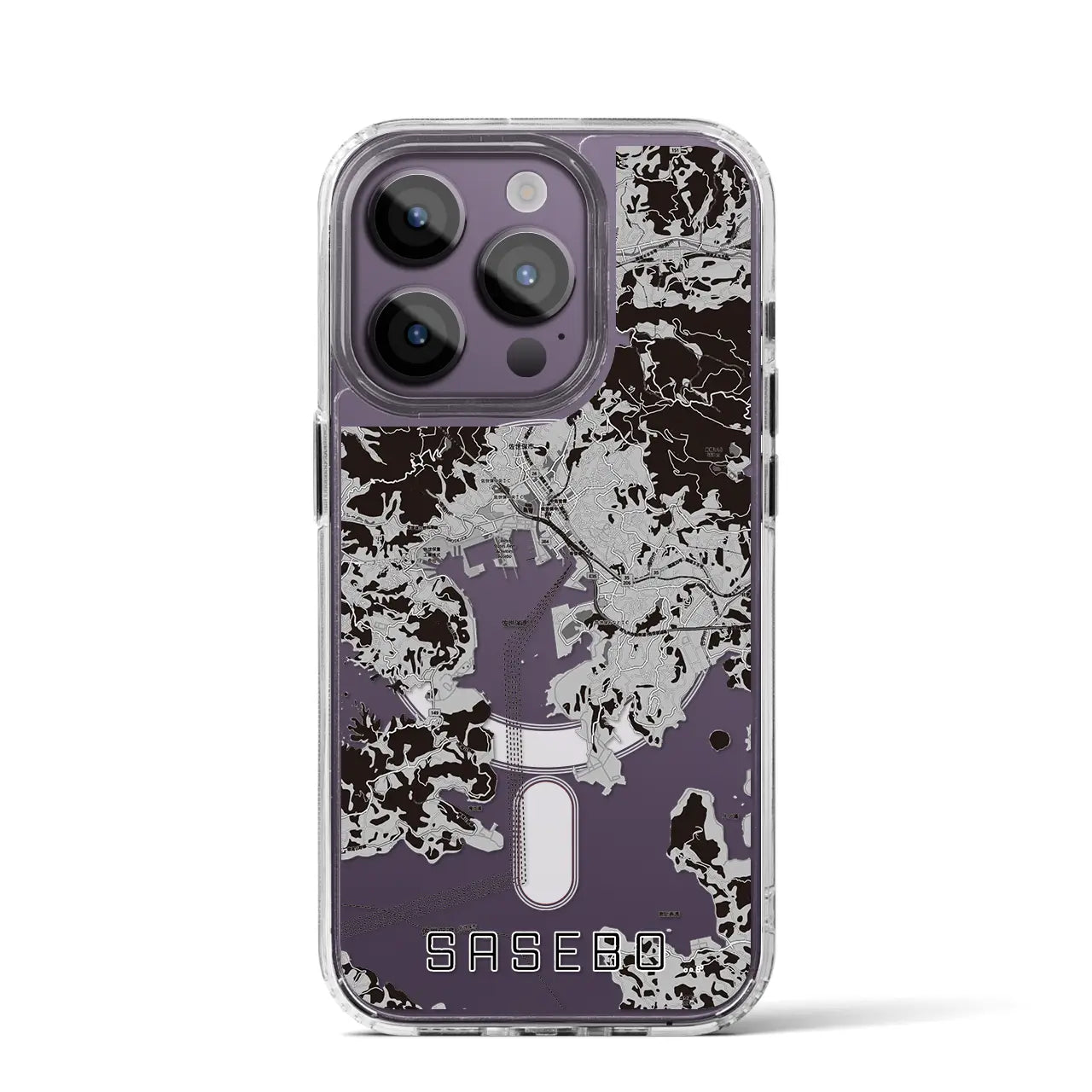 【佐世保(長崎県)】地図柄iPhoneケース(MagSafeタイプ)