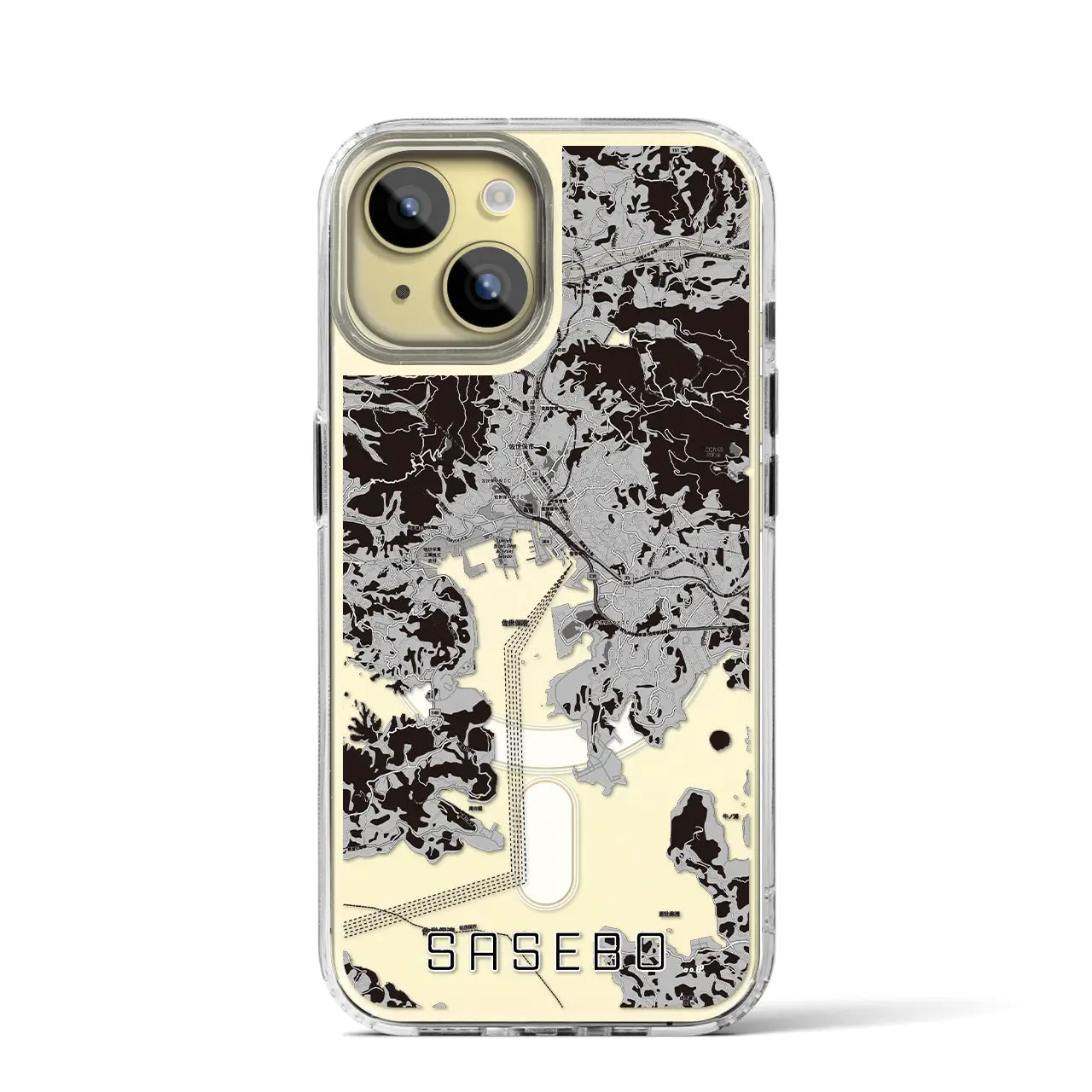 【佐世保(長崎県)】地図柄iPhoneケース(MagSafeタイプ)