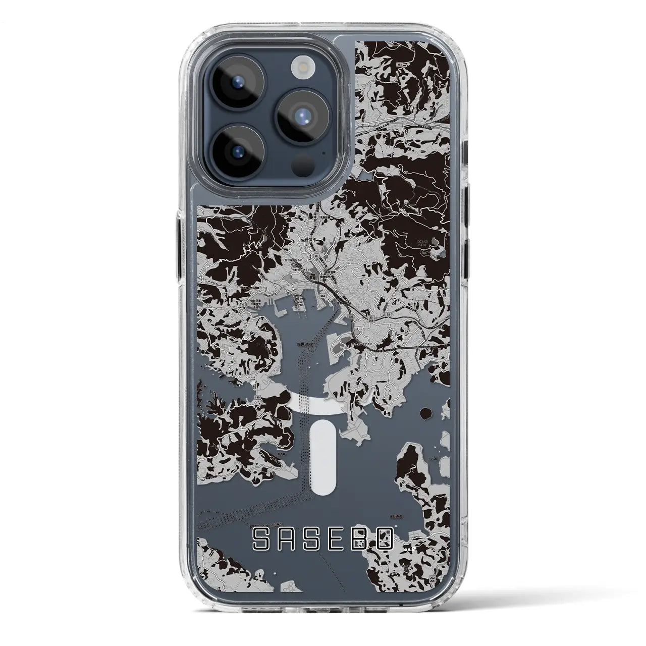 【佐世保(長崎県)】地図柄iPhoneケース(MagSafeタイプ)