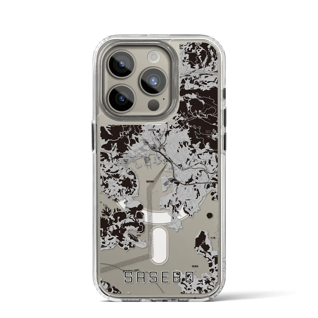 【佐世保(長崎県)】地図柄iPhoneケース(MagSafeタイプ)