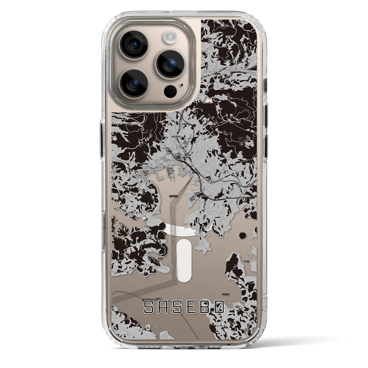 【佐世保(長崎県)】地図柄iPhoneケース(MagSafeタイプ)