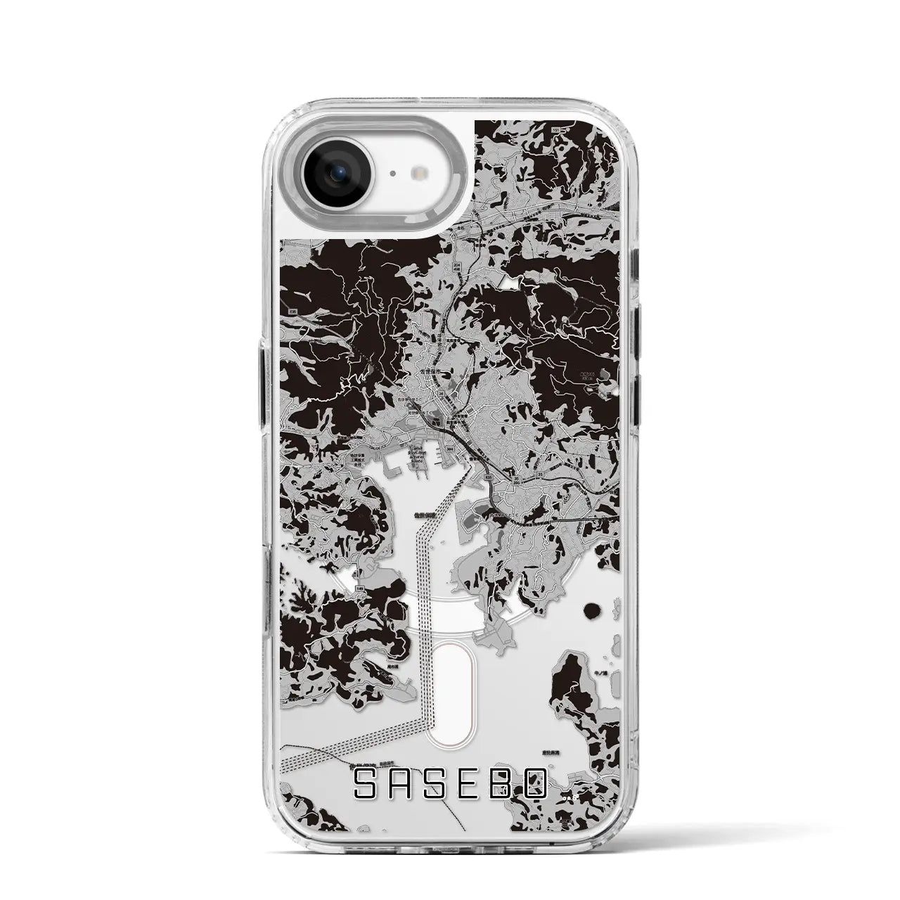 【佐世保(長崎県)】地図柄iPhoneケース(MagSafeタイプ)