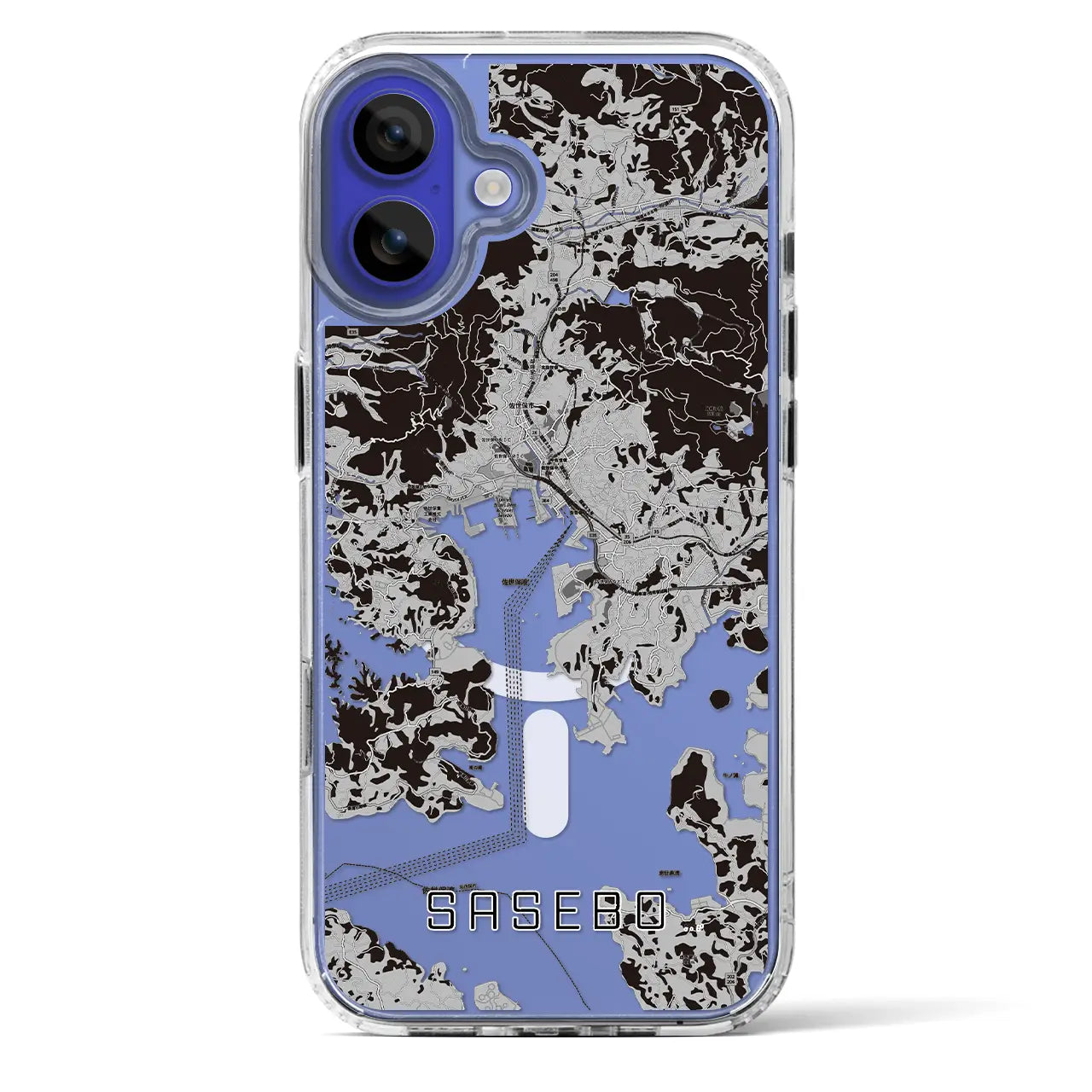 【佐世保(長崎県)】地図柄iPhoneケース(MagSafeタイプ)