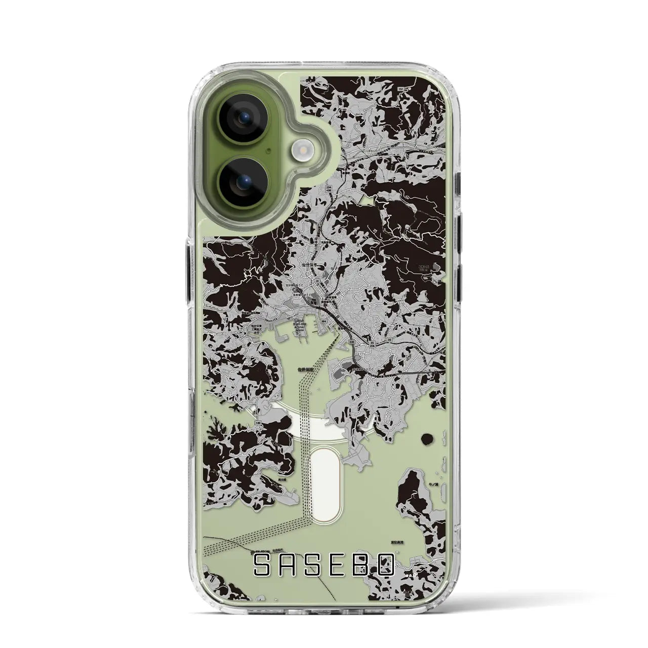 【佐世保(長崎県)】地図柄iPhoneケース(MagSafeタイプ)
